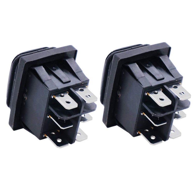 Twidec/2Pcs Waterproof Rocker Toggle Switch 16A 250V 20A 125V AC 6 Pins 3 Position ON/Off/ON DPST Boat Or Car Black KCD4-203N-BK-W - Image 3